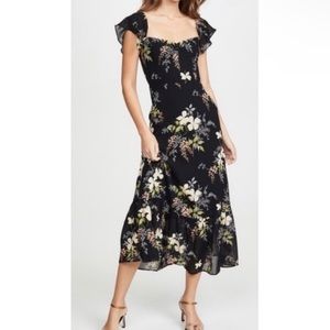 Reformation Butterfly Dress Size 4 in Black Floral